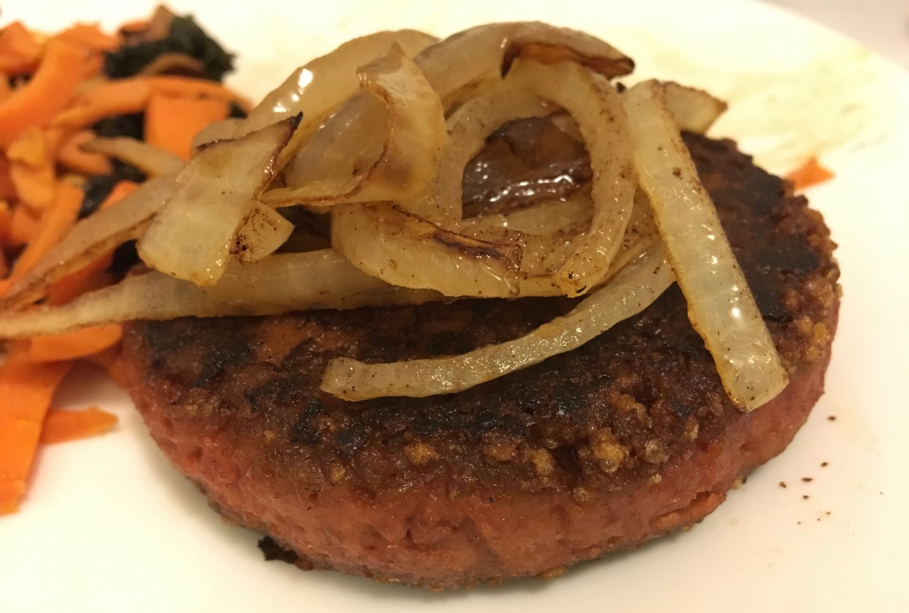 Beyond burger with onions