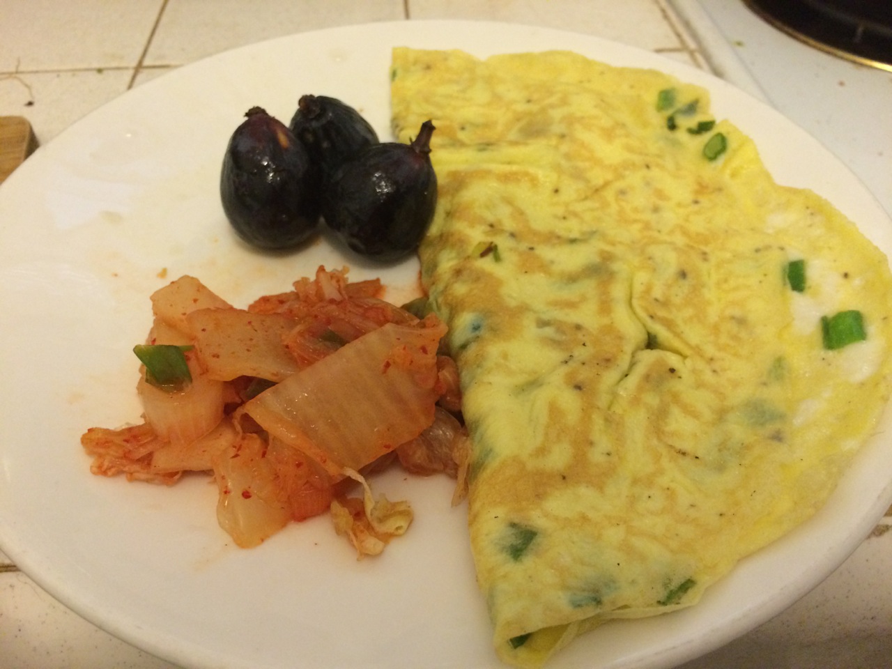 Omelette with chinese sausage and scallion